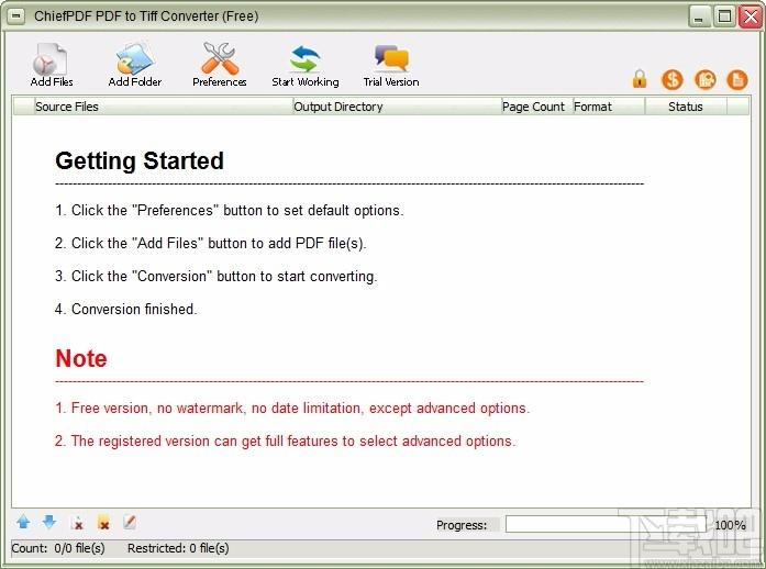 ChiefPD FPDF to Tiff Converter Free,PDF转TIFF,图片转换