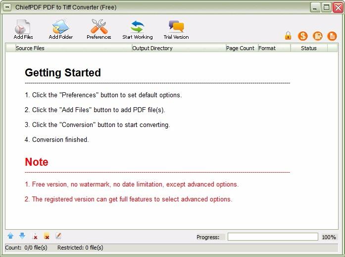 ChiefPD FPDF to Tiff Converter Free,PDF转TIFF,图片转换