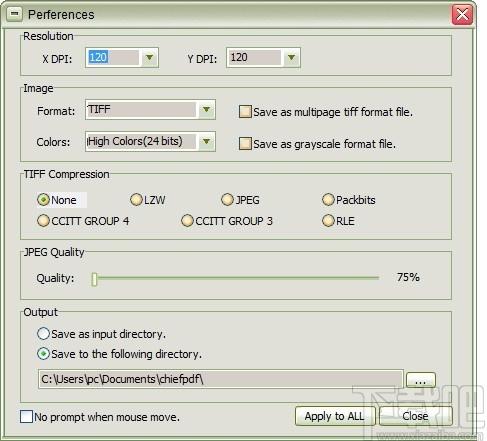 ChiefPD FPDF to Tiff Converter Free,PDF转TIFF,图片转换